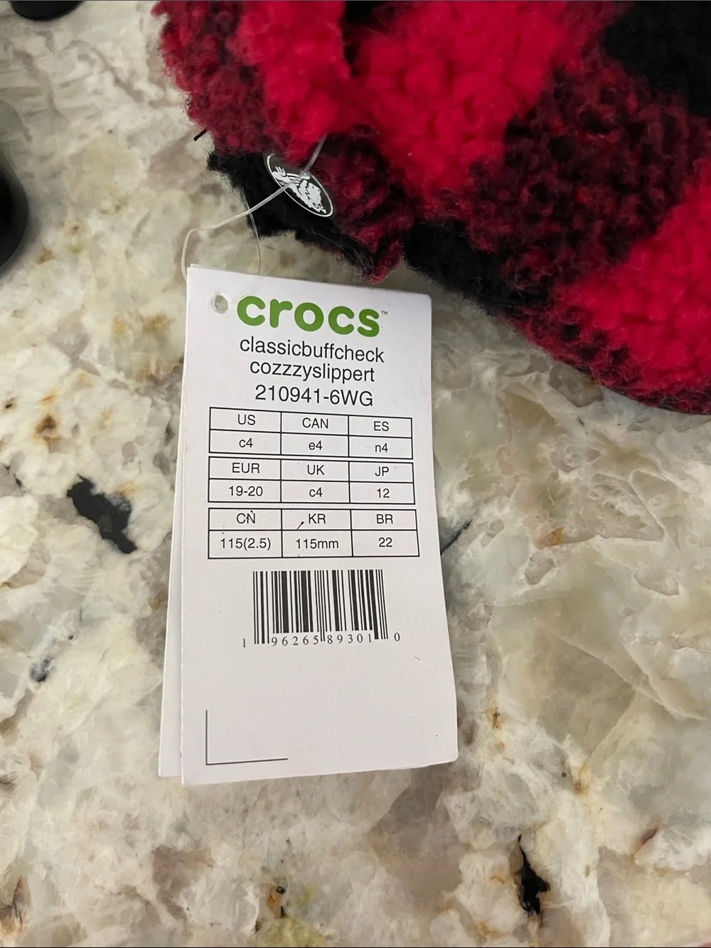 Crocs Kids' Classic Cozzzy Slippers - Buffalo Plaid
